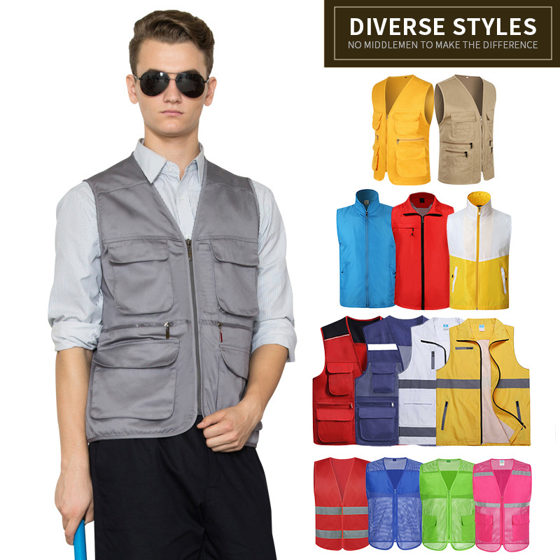 High Quality Mens Work Golf Vest Outdoor fishing Climb Hiking Multi Pockets tactical outdoor vest