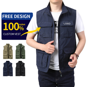 OEM customized press photographer uniform work wear hunting safety mesh shooting construction multiple pockets vest