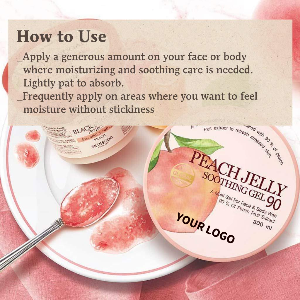 Natural Aloe Vera Face Body Moisturizer 300ml Refreshing Vitalizing Without Stickiness Peach Jelly Soothing Gel