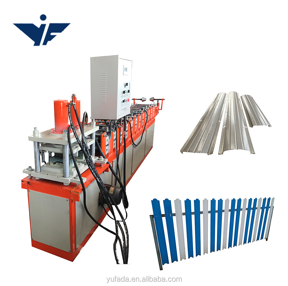 metal Palisade Building Fence Panel Roll Forming Machine