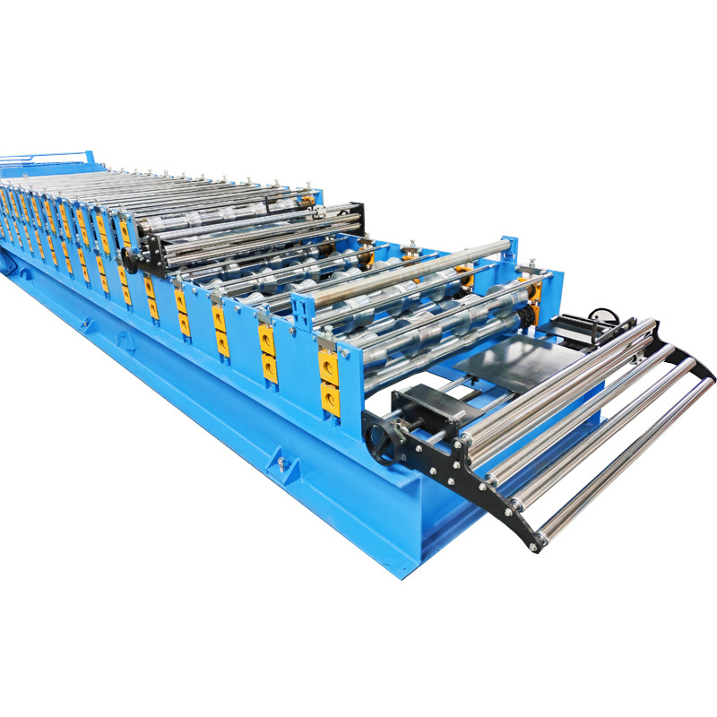 Double Layer Steel Metal Iron Tr4 & Trapezoidal Roofing Tile Corrugated & Rib Profile Cold Roll Forming Machine