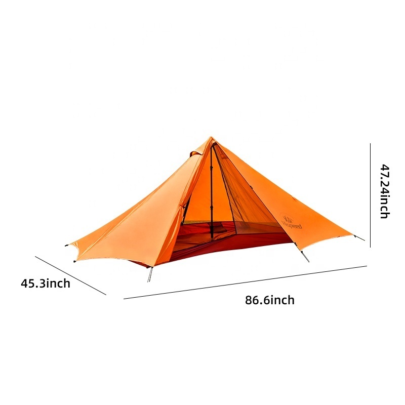 HISPEED Trekking Pole Tent 1.5kg Ultralight Mountain Tent Nylon One Person Mosquito Net Hiking Tent