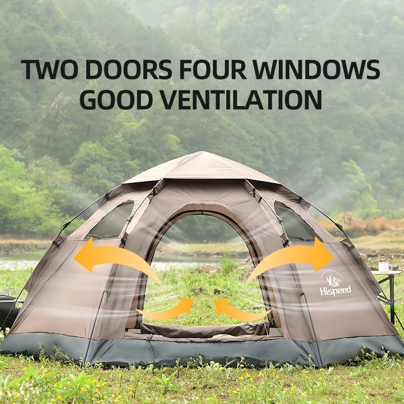 HISPEED Instant Pop Up Glamping Tent 4 Person Outdoor Waterproof Camping Automatic Tent PU2000mm Kamp Cadiri Camping Carpas