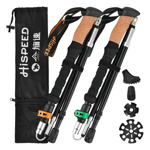 HISPEED Trekking Hiking Pole Detachable 3 Sections Multifunctional Trekking Pole Walking Sticks