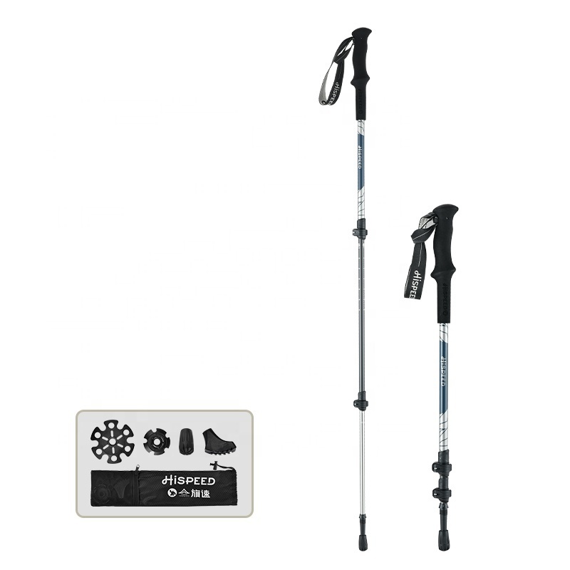 HISPEED Trekking Poles Carbon Fiber 1.35m EVA Tracking Walking Hiking Sticks Trekking Poles