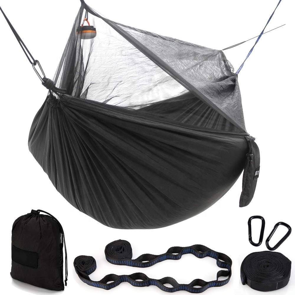 HISPEED Outdoor Strong Hammock 200/300kgs Capacity Outdoor Camping Hammock with Mosquito Net