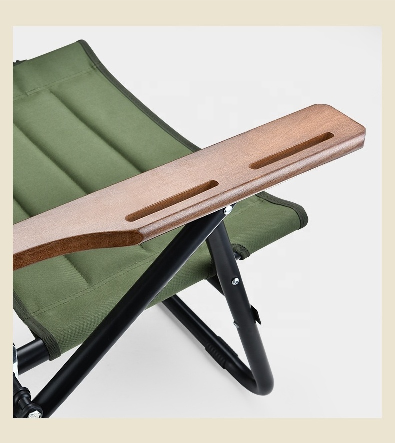 HISPEED Lightweight 4-Position Beach Aluminum Chair Armrest Extra Wide Beech Wood Handle Korean Chairs