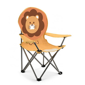 HISPEED Kids Animal Camping Chairs Steel Tube Folding Animal Print Camping Chair for Kids