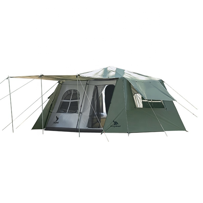 HISPEED Large Family Luxury Glamping Tent Manufacturers Waterproof Camping Outdoor Tent Two Rooms with Foyer