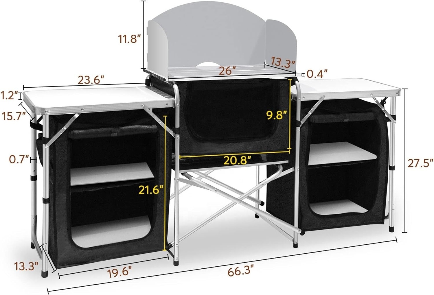 HISPEED Outdoor Portable Folding Cooking Station Table Kitchen Multifunction IGT Foldable Aluminium Camping Table