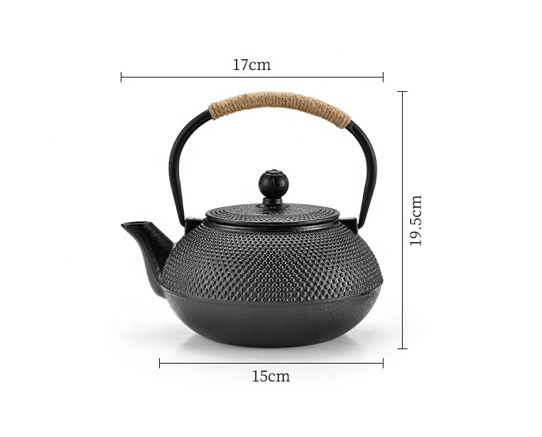 HISPEED Cast Iron Water Kettle Boiling Healty Tea And Coffee 900ml Cast Iron Tea Kettle Camping with Handle