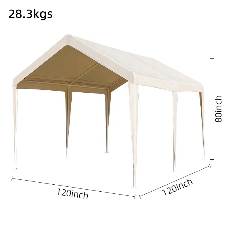 HISPEED Outdoor Pavilion Tent PU5000mm PVC 3*3m Large Space Carport Tent for Car Parking