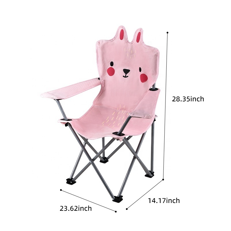 HISPEED Kids Animal Camping Chairs Steel Tube Folding Animal Print Camping Chair for Kids