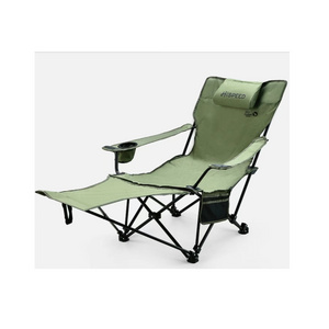 HISPEED Camping Lounge Chair Folding Recliner Portable Camping Chair With Footrest and Headrest