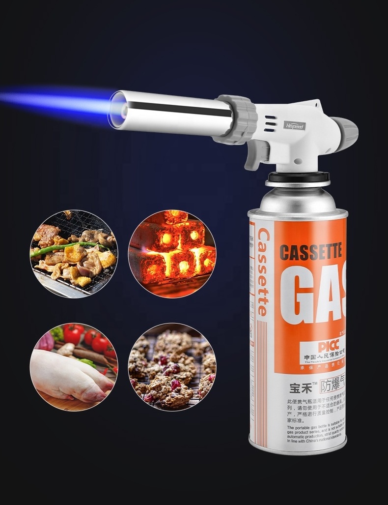 HISPEED Travel Flame Gun Gas Torch Burner 150G/H Fire Adjustable Copper Brazing Gas Torch for Camping