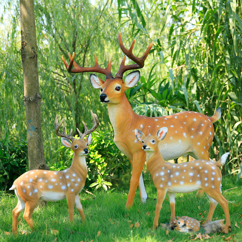 Wholesale Garden Ornaments Large Animal Statue Fiberglass Life Size Giraffe Sculpture