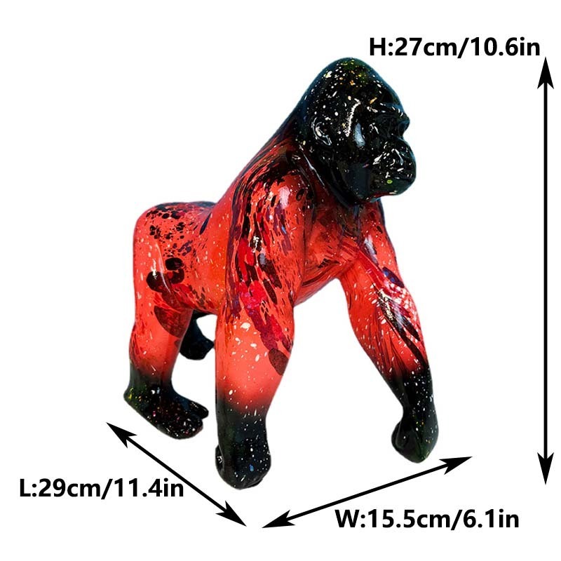 Creative Resin Crafts Home Office TV Cabinet Office Tabletop Decoration Graffiti Gorilla Statue Decorative Ornament