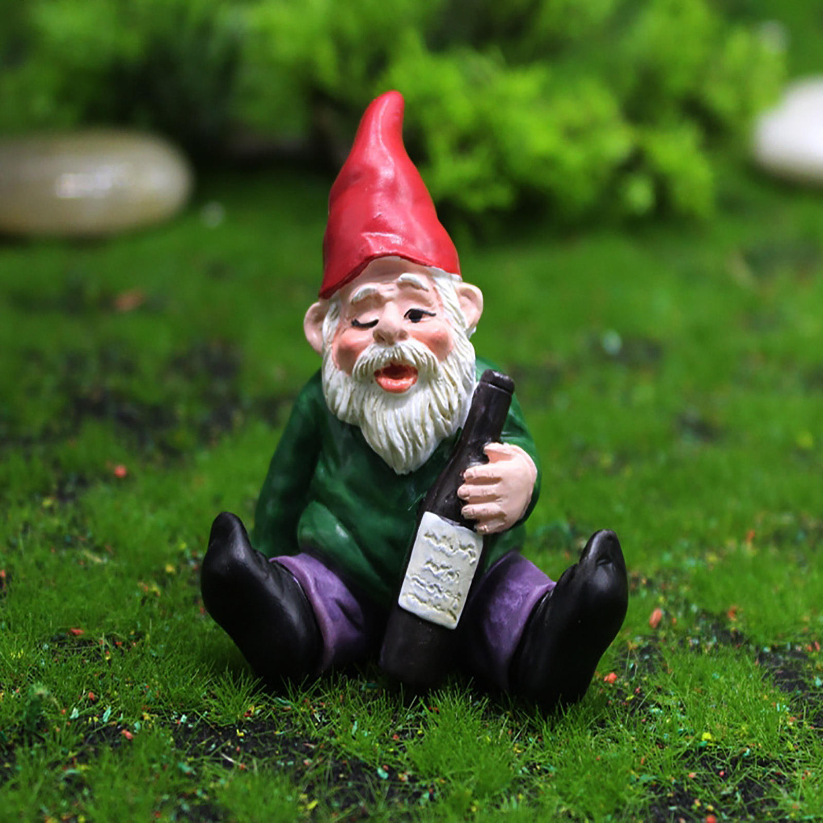 4pcs Fairy Yard Lawn Porch Accessories Ornaments Miniature Gardening Drunk Garden Gnomes Figurines