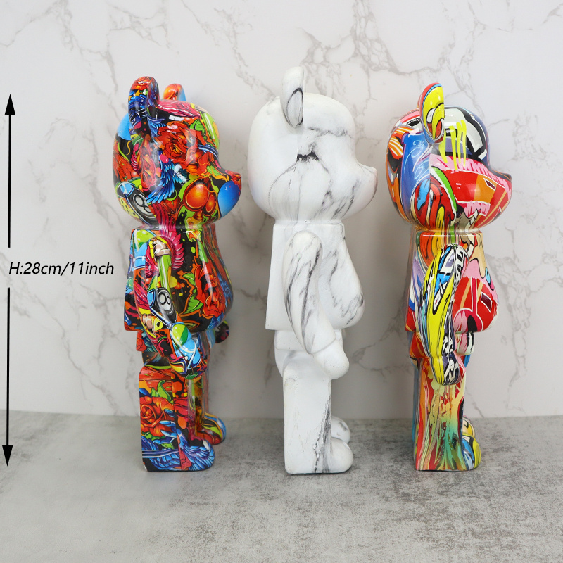 Custom High Quality Bear Art Sculpture DIY Resin Bearbrick 400% 1000% Statue Crafts