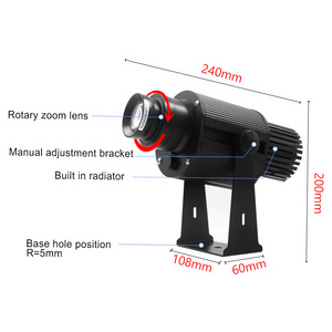 Waterproof IP67 60W LED GOBO Logo Projector Light with Remote Control Gyrating Function Manual Zoom Focus Customized Gobos