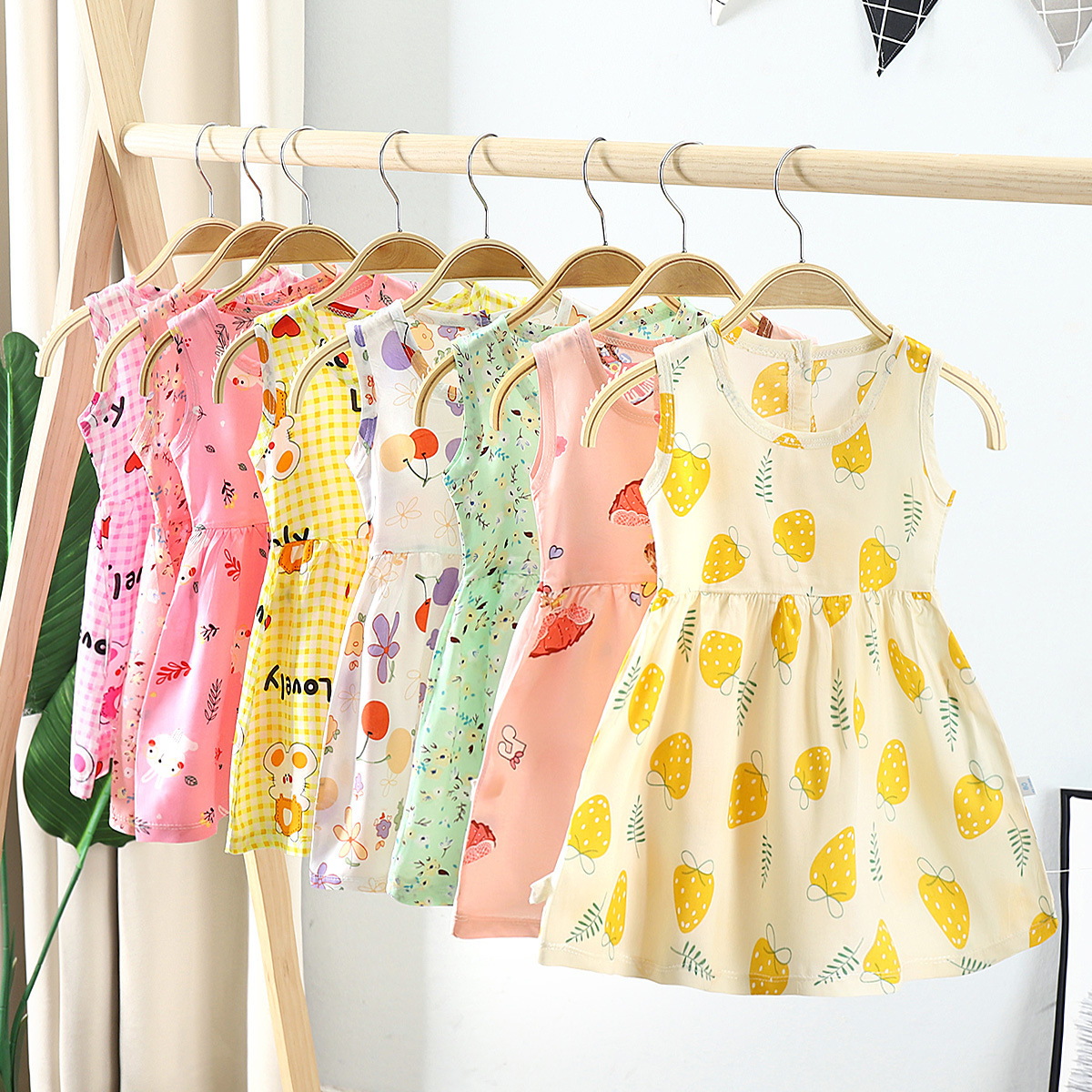 2023 Summer new girl cotton silk dress girl princess skirt