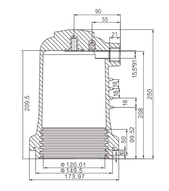 12kv Two-side High Voltage Red Epoxy Resin Contact Insulating Bushing Seat Epoxy Resin Ccontact Box Insulator For Ring Main Unit