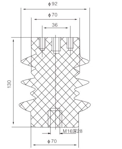 ZJ3-12KV 70X130   Outdoor Support Insulator Epoxy Resin Standoff Sensor Insulation For Switchgear