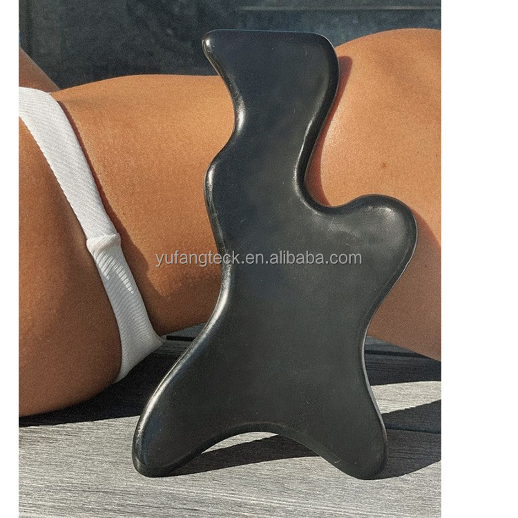 Customize Natural Large Size Black Bian stone Jade Gua Sha Body Massager Guasha Scraping Tool Big Jade Gua Sha for Body