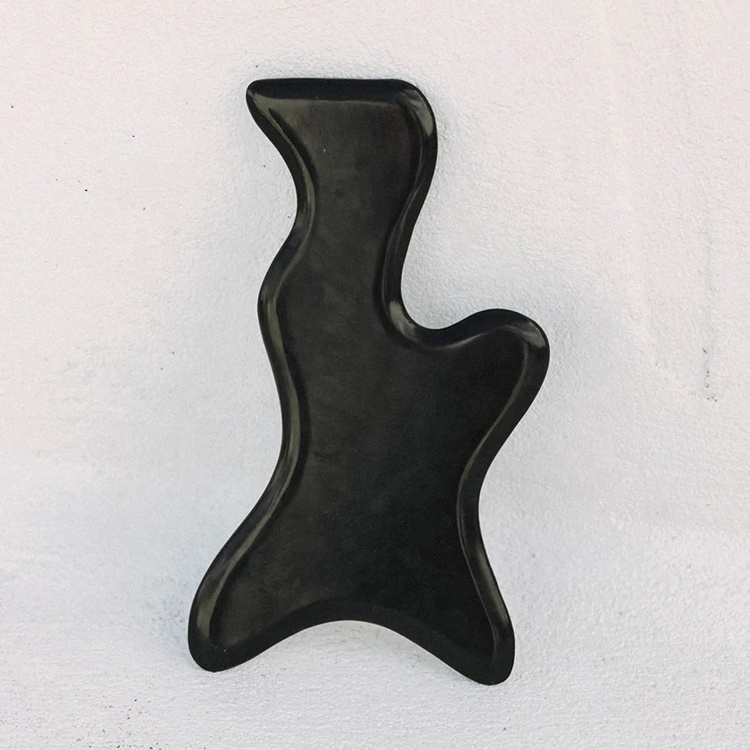 Customize Natural Large Size Black Bian stone Jade Gua Sha Body Massager Guasha Scraping Tool Big Jade Gua Sha for Body