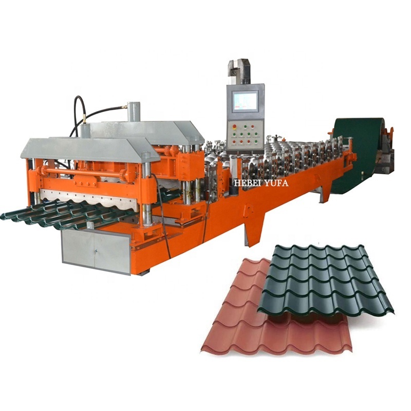 New 1100 Metal glazed tile roofing cold roll forming machine manufacturers