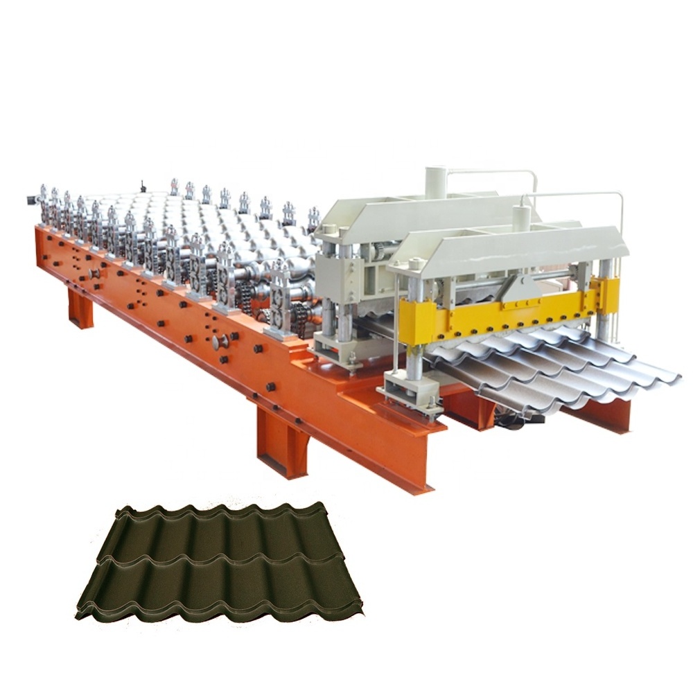 New 1100 Metal glazed tile roofing cold roll forming machine manufacturers