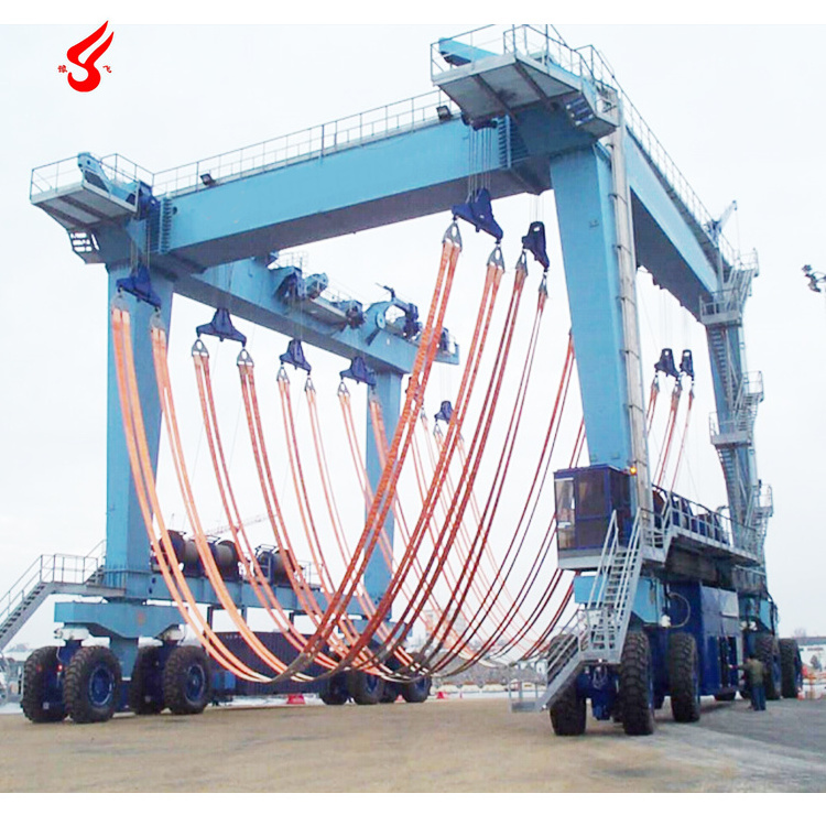 Small boat lifting gantry crane mobile boat hoist 5 ton 75 tons marine travel lift crane