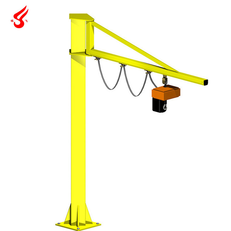 Hot sale floor mounted swing arm hoisting 250kg 500kg 1 ton 2 ton 3 ton 5 ton  jib crane with chain hoist