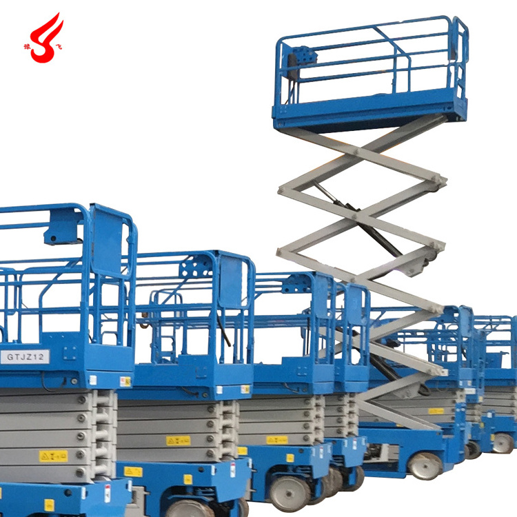 Foldable Electric Scaffolding Lift Platform 12M Hydraulic Scissor Lift 6M Electric Scaffolding