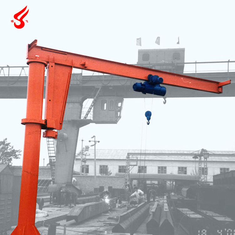 Floor mounted mini electric swinging arms column jib crane 250kg 500kg 3 ton cantilever crane is used for loading and hoisting