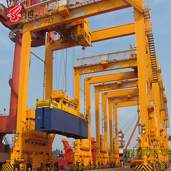 YUFEI 50 Ton Rubber Tyre container handling Gantry Crane RTG