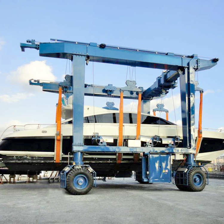 Small boat lifting gantry crane mobile boat hoist 5 ton 75 tons marine travel lift crane