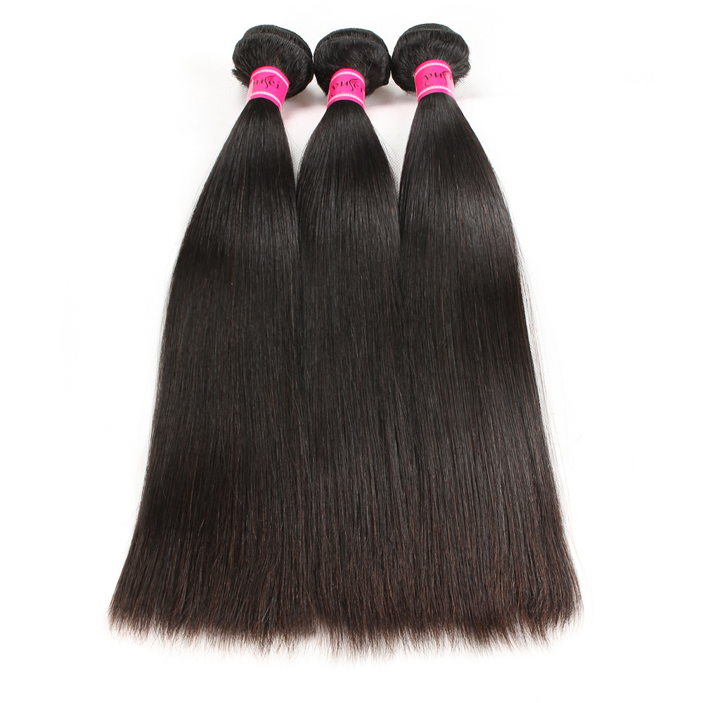 Unprocessed Raw Virgin Cuticle Aligned Cambodian Hair Bundles,Straight Body Wave Human Hair 3 Bundles With Lace Frontal Closure