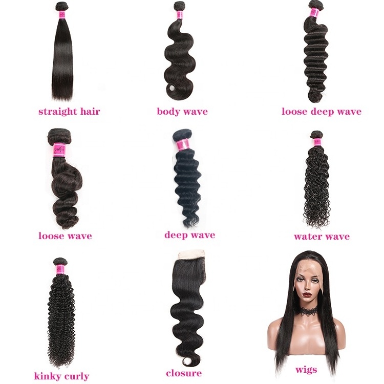 Free Sample Wholesale Human Hair Weave Bundles With Lace Frontal Closure,Raw Mink Brazilian Cuticle Aligned Hair  Vendors