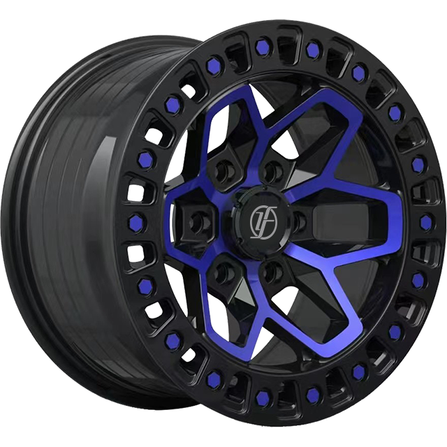 Yufei  offroad wheels 17 inch 6x139.7 Matte black blue offroad Wheel Alloy Rims  fit for Tank 500  Off-road modification