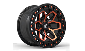 Yufei  offroad wheels 17 inch 6x139.7  matte black orange   flow forming wheels  fit for Tank 500  300 Off-road modification