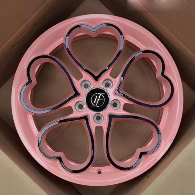 Factory Custom forged aluminum wheels forged wheels 18 inch Pink Forged Heart Shaped Purple Car Wheels Rims rims with hearts