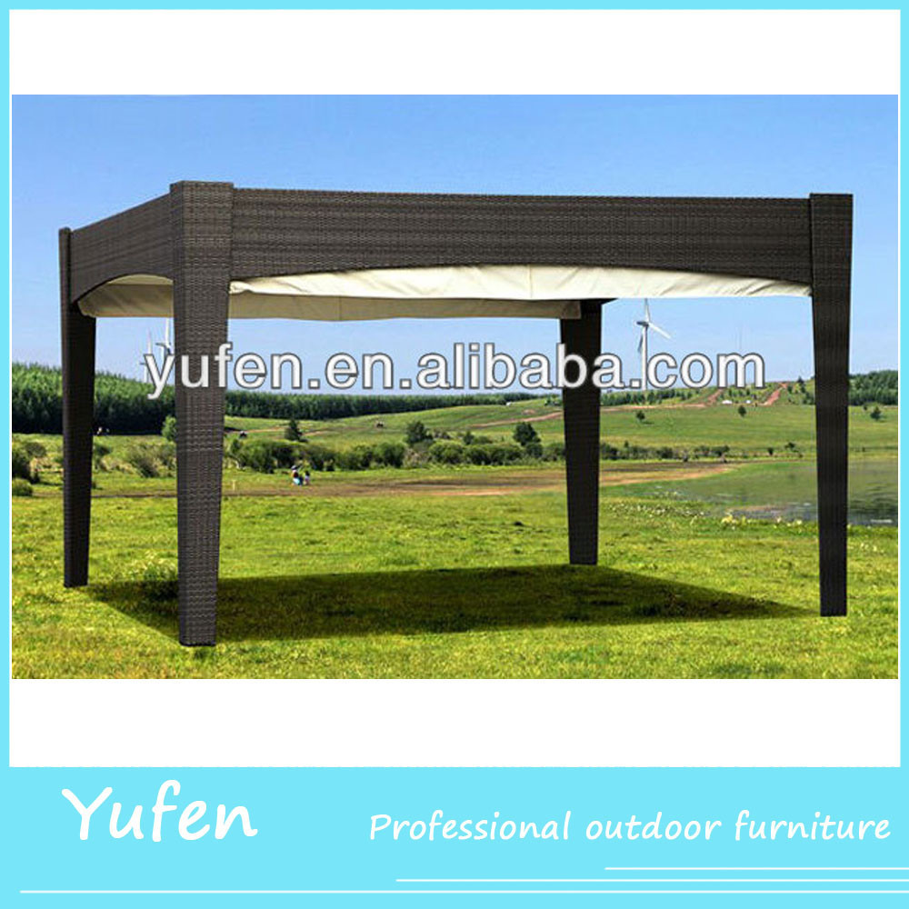 aluminum / iron fram rattan outdoor gazebo