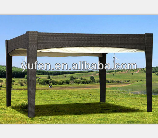 aluminum / iron fram rattan outdoor gazebo