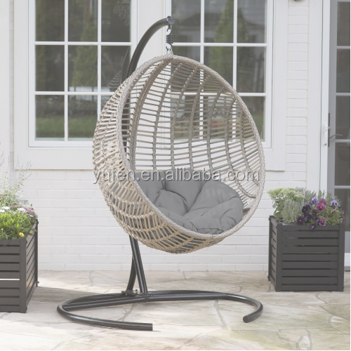 Outdoor balcony wicker round hanging bed for garden