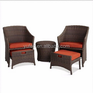 Good quality rattan patio furniture outdoor lounge chair with ottoman