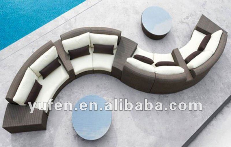 S shape outdoor rattan sofa garden furniture Poland