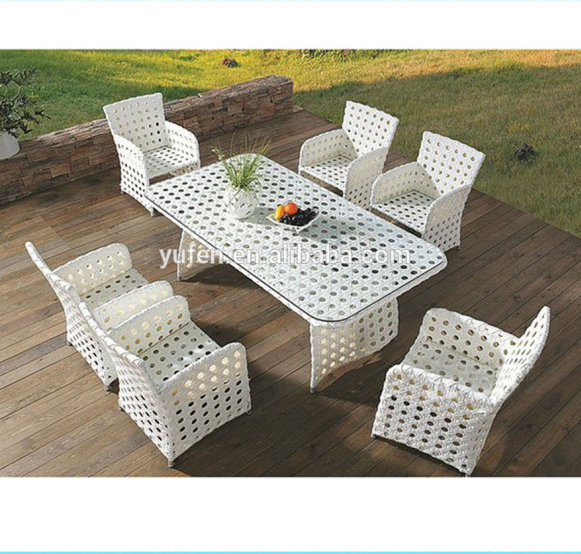 wicker outdoor furniture rattan desk 7 piece patio dining set