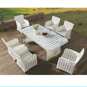 wicker outdoor furniture rattan desk 7 piece patio dining set