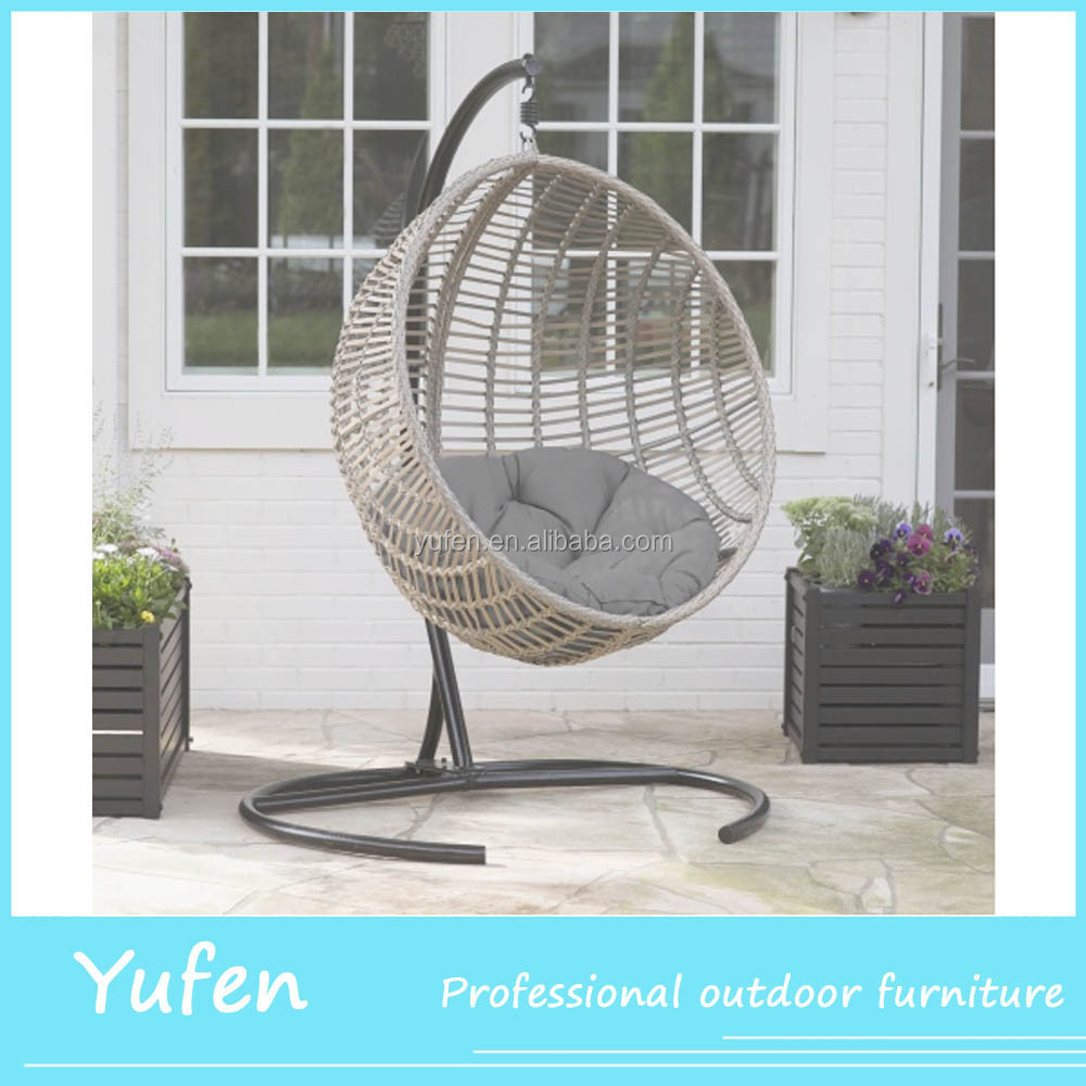 Outdoor balcony wicker round hanging bed for garden